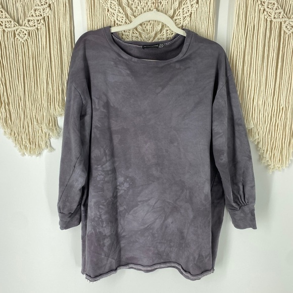 PrettyLittleThing Grey tie dye tunic Sweatshirt - Picture 1 of 5
